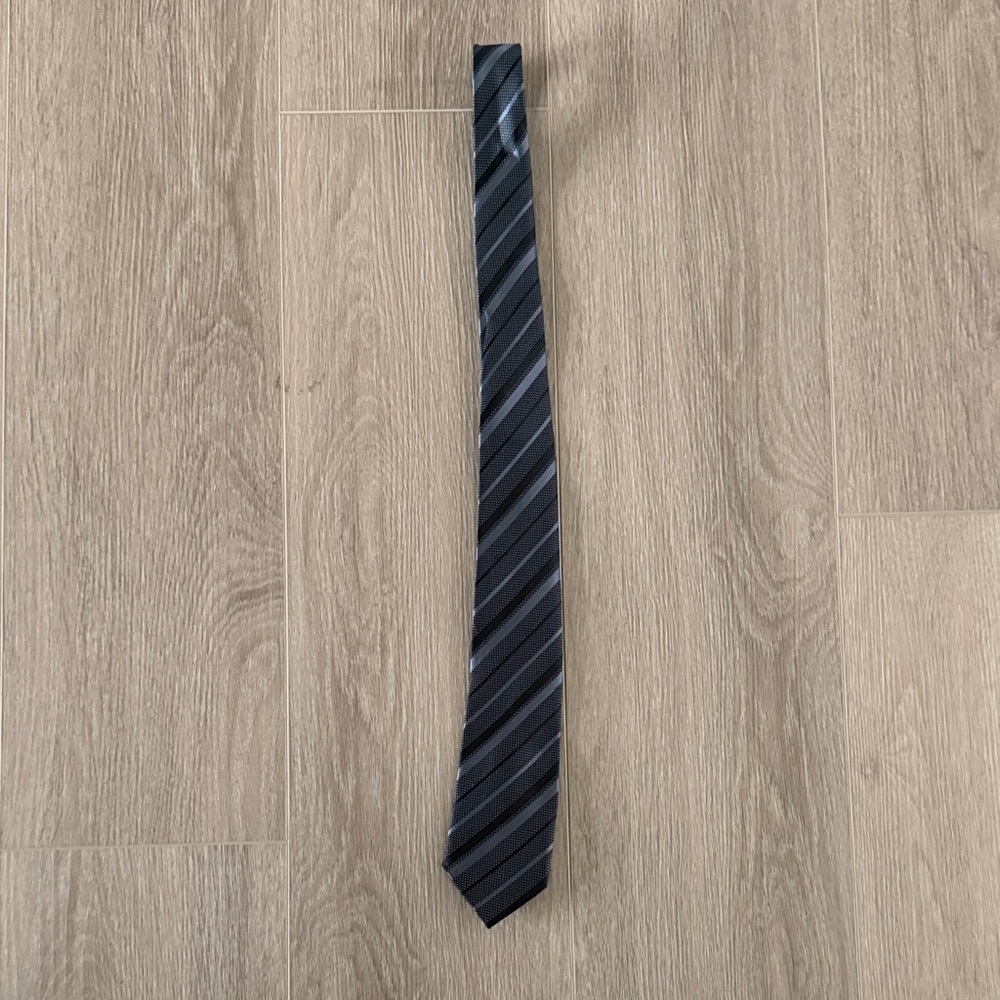 Place Classic Black and Gray Striped Tie